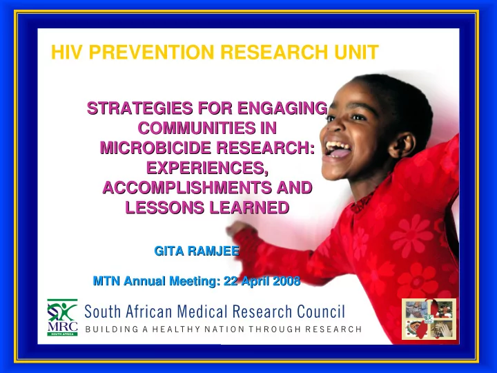 hiv prevention research unit