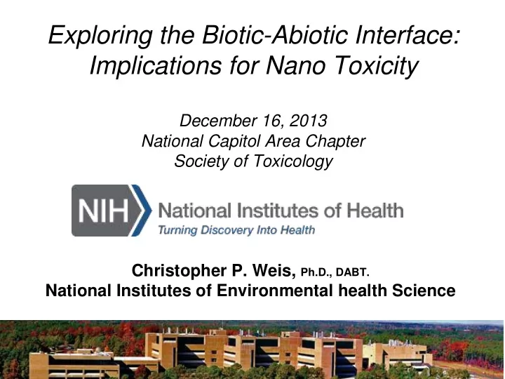 exploring the biotic abiotic interface