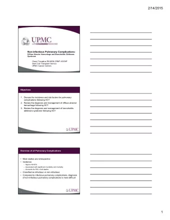 Noninfectious Pulmonary Complications:  Diffuse Alveolar Hemorrhage