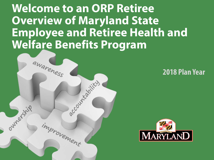 welcome to an orp retiree overview of maryland state