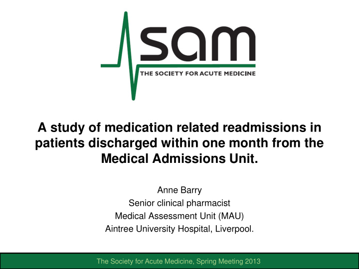 medical admissions unit