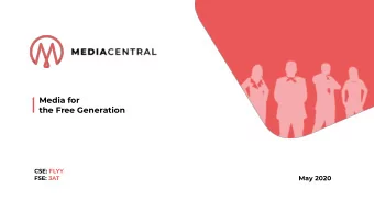 Media for  the Free Generation  CSE: FLYY  May 2020  FSE: 3AT  Forward-Looking Statement  This