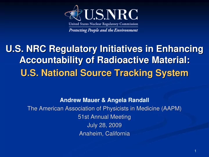 u s nrc regulatory initiatives in enhancing u s nrc