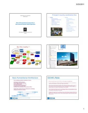 OCHAs Role: Basic Humanitarian Architecture The six standing coordination mechanisms in use are: