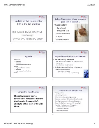 Bill Tyrrell, DVM, DACVIM-  Stressful event?  cardiology  Depo?  VVMA VVC February 2019