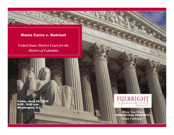 mama cares v nutriset united states district court for