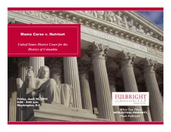 Mama Cares v. Nutriset  United States District Court for the  District of Columbia  Friday, June