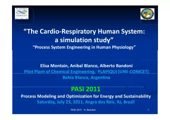 The Cardio  Respiratory Human System: The Cardio Respiratory Human System: a simulation