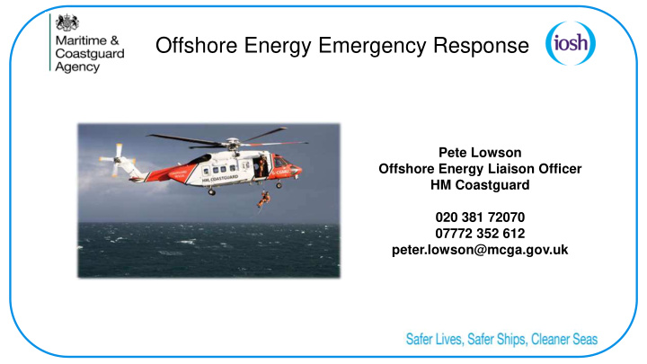 offshore energy emergency response