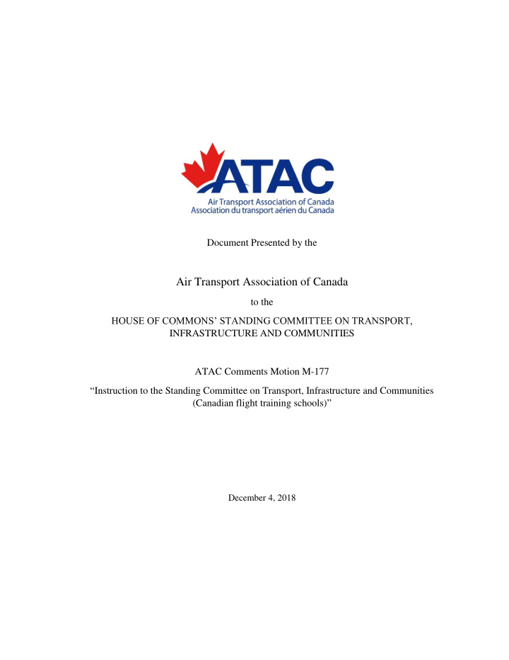 air transport association of canada