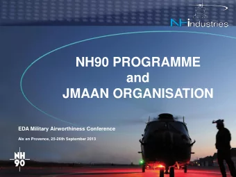 NH90 PROGRAMME  and JMAAN ORGANISATION  EDA Military Airworthiness Conference  Aix en Provence,
