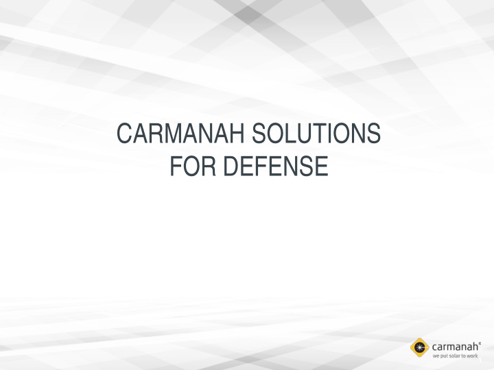 carmanah solutions for defense