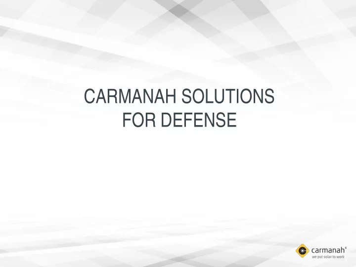 carmanah solutions for defense