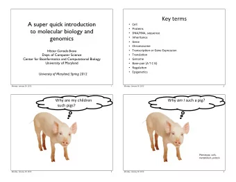A super quick introduction  !&quot;##  $%&amp;'&quot;()*+  to molecular biology and