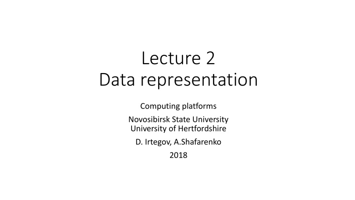 lecture 2 data representation