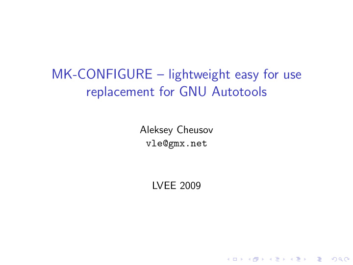 mk configure lightweight easy for use replacement for gnu