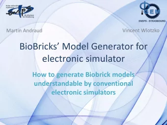 BioBricks  Model Generator for  electronic simulator  How to generate Biobrick models
