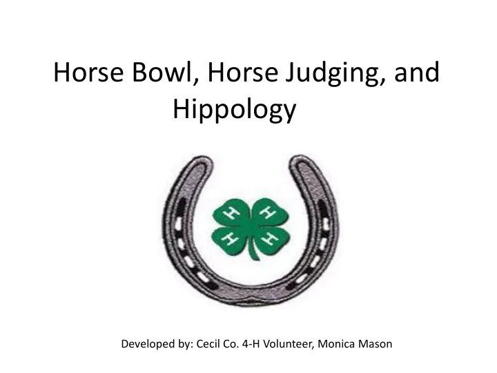 horse bowl horse judging and hippology