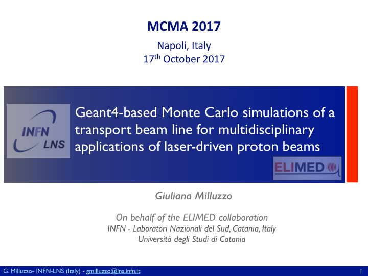 geant4 based monte carlo simulations of a transport beam