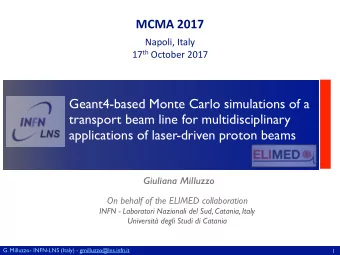 Geant4-based Monte Carlo simulations of a  transport beam line for multidisciplinary  applications