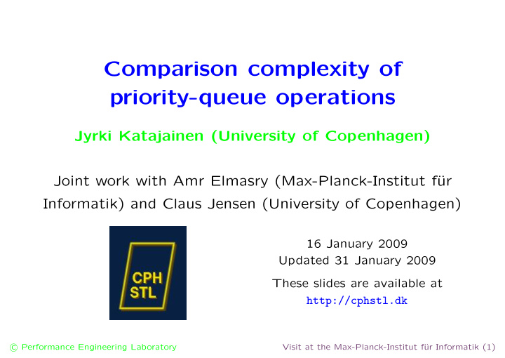 comparison complexity of priority queue operations