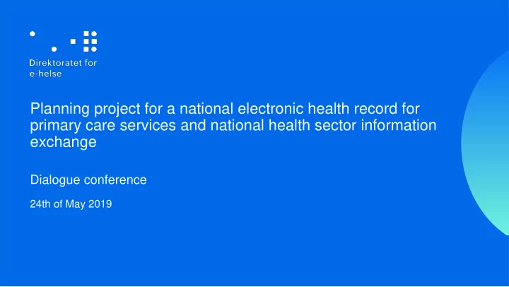 primary care services and national health sector