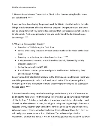 1. Nevada Association of Conservation Districts has been working hard to make  our voice heard.