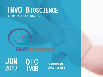 INVO B INVO B IOSCIENCE  IOSCIENCE  CORPORATE PRESENTATION  JUN  JUN  OTC  OTC  A SIMPLER  20  2017