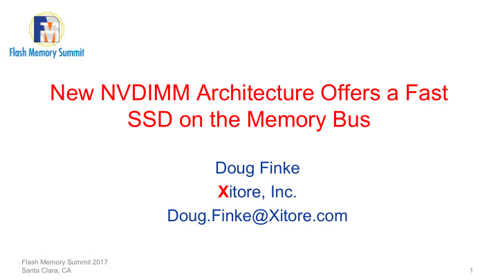 ssd on the memory bus