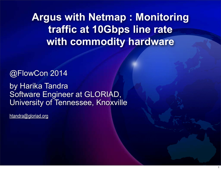 argus with netmap monitoring traffic at 10gbps line rate