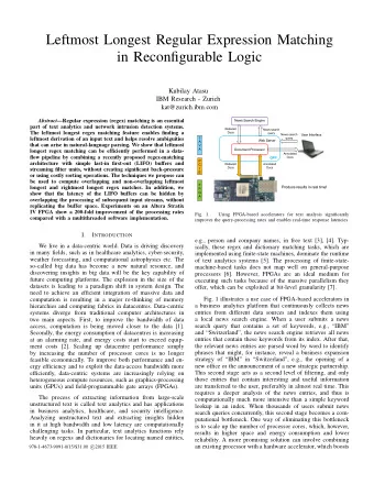 Leftmost Longest Regular Expression Matching  in Reconfigurable Logic  Kubilay Atasu  IBM Research