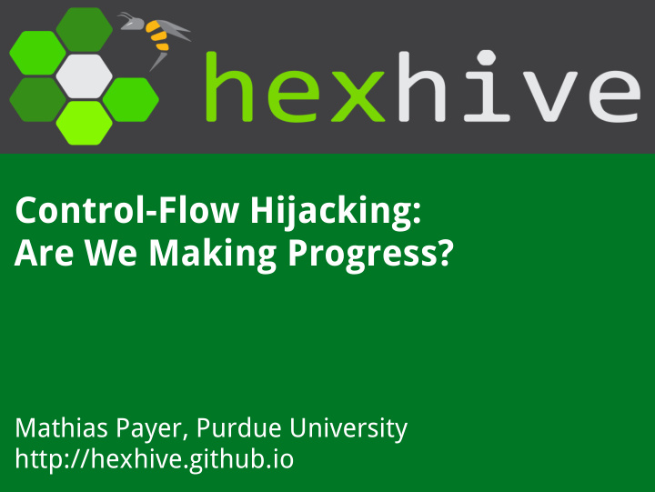 control flow hijacking are we making progress