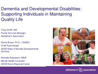 dementia and developmental disabilities supporting