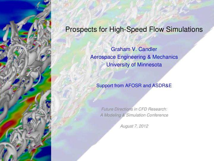 prospects for high speed flow simulations