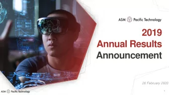 2019  Annual Results  Announcement  26 February 2020  1  Disclaimer These forward-looking