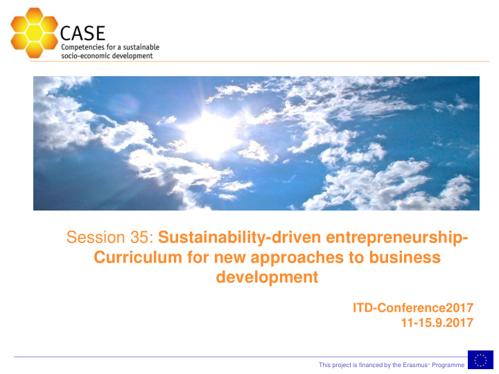 session 35 sustainability driven entrepreneurship