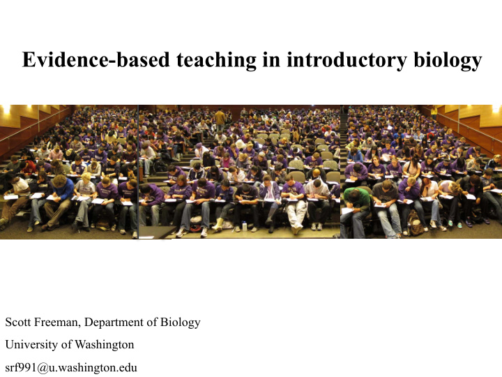 evidence based teaching in introductory biology
