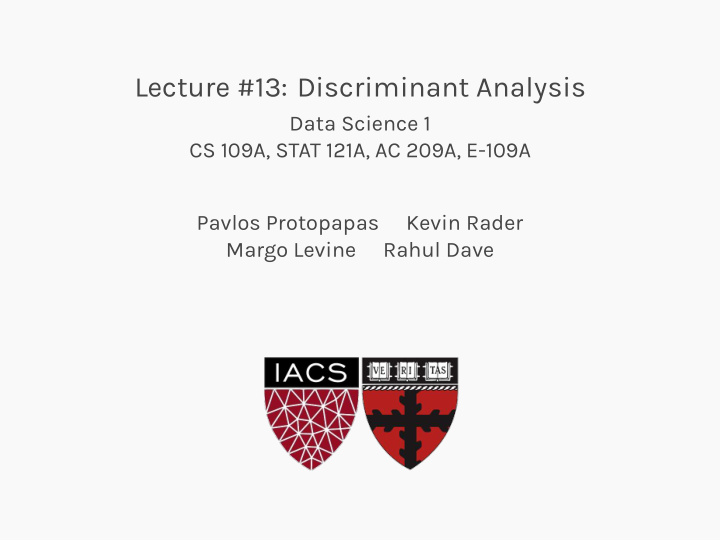 lecture 13 discriminant analysis