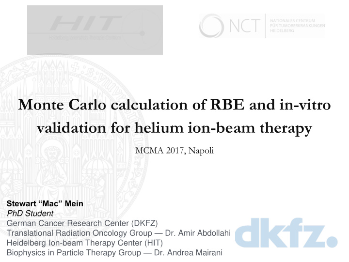 validation for helium ion beam therapy