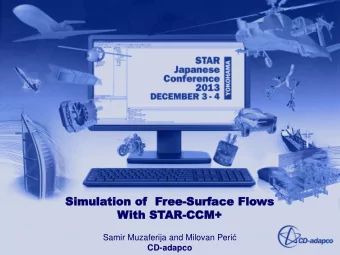 Simu  Simula  lation  tion of  of  F  Free  ee-Su  Surf  rfac  ace  e Flo  lows  ws  Wit  ith  h ST