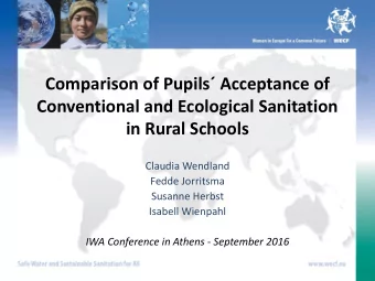 Comparison of Pupils Acceptance of  Conventional and Ecological Sanitation in Rural Schools
