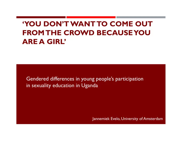 you don t want to come out from the crowd because you are