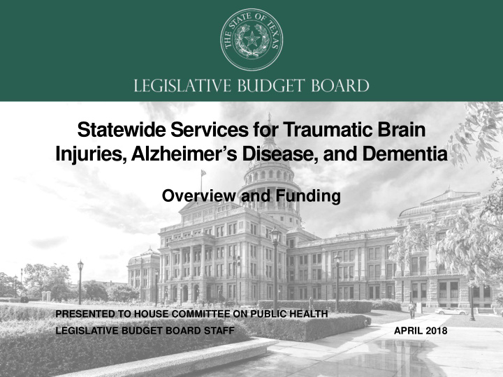 statewide services for traumatic brain injuries alzheimer