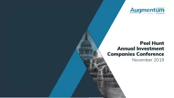Peel Hunt  Annual Investment  Companies Conference  November 2019  Video  The fintech investment