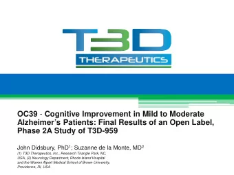 OC39 - Cognitive Improvement in Mild to Moderate  Alzheimers Patients: Final Results of an Open