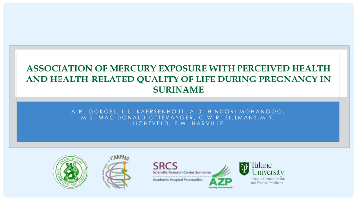 association of mercury exposure with perceived health and