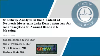 Se nsitivity Analysis in the  Conte xt of  Ne twor  k Me ta - Analysis: De monstr  ation for  Ac