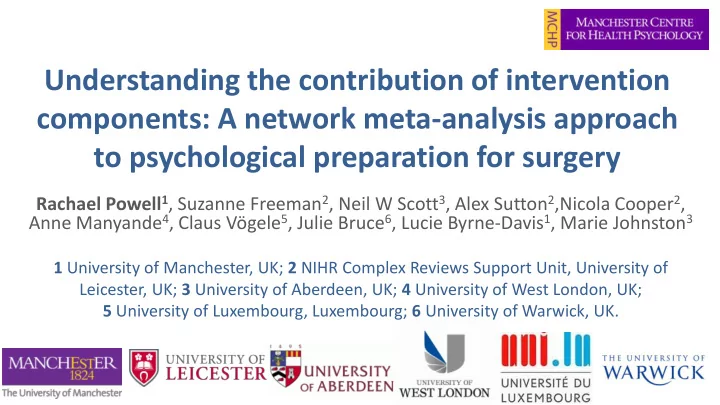 understanding the contribution of intervention