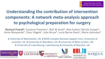 Understanding the contribution of intervention  components: A network meta-analysis approach  to