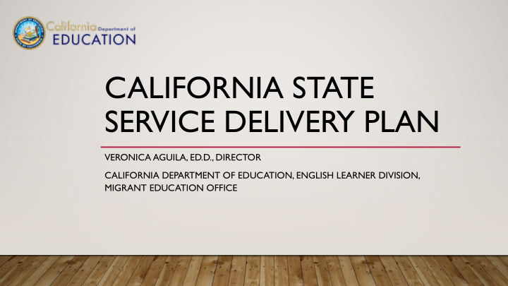 california state service delivery plan